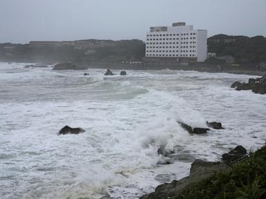 Flights and trains canceled in Tokyo area as a strong typhoon swerves nearby
